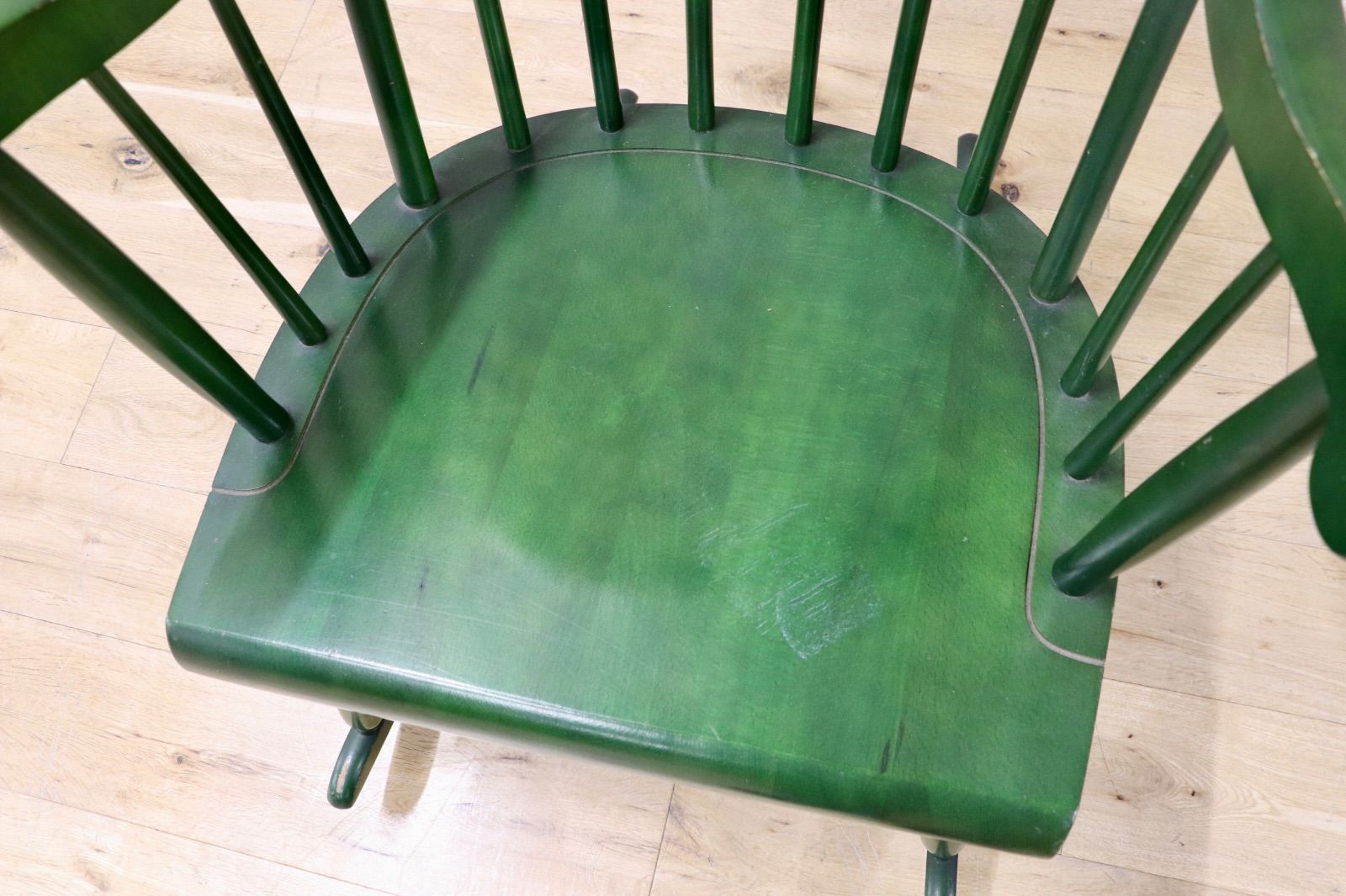 希少 飛騨産業 キツツキ ロッキングチェア グリーン 緑 希少飛騨産業