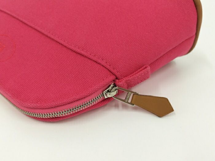 HERMES ボリードポーチ ミニ キャンバス ハイビスカス ピンク - メルカリ