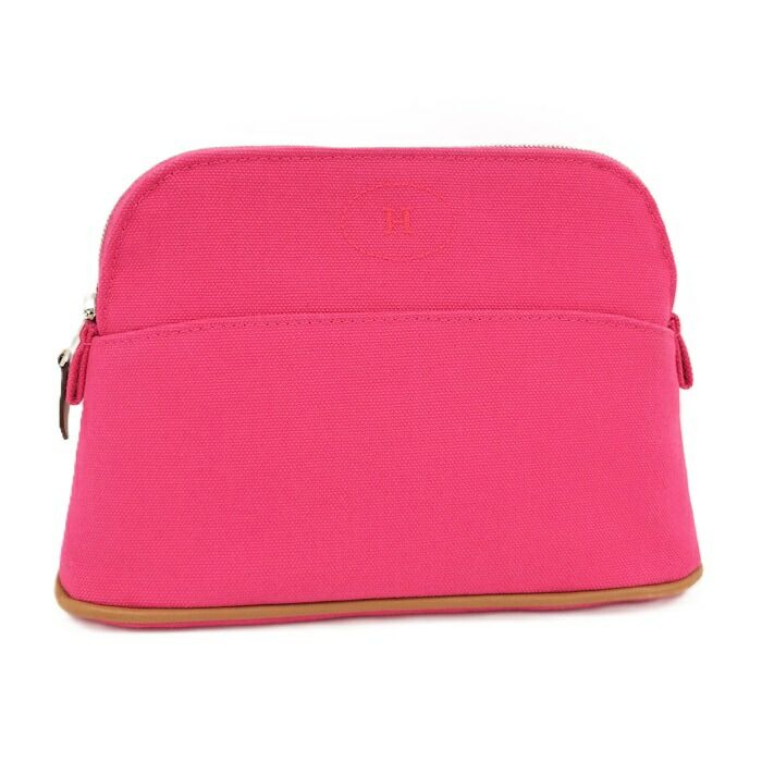 HERMES ボリードポーチ ミニ キャンバス ハイビスカス ピンク - メルカリ
