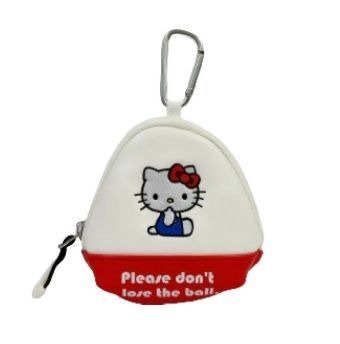 Hello Kitty golf ball case pouch with carabiner, white Hello Kitty [brand new and unused ☆ with hanging tag]