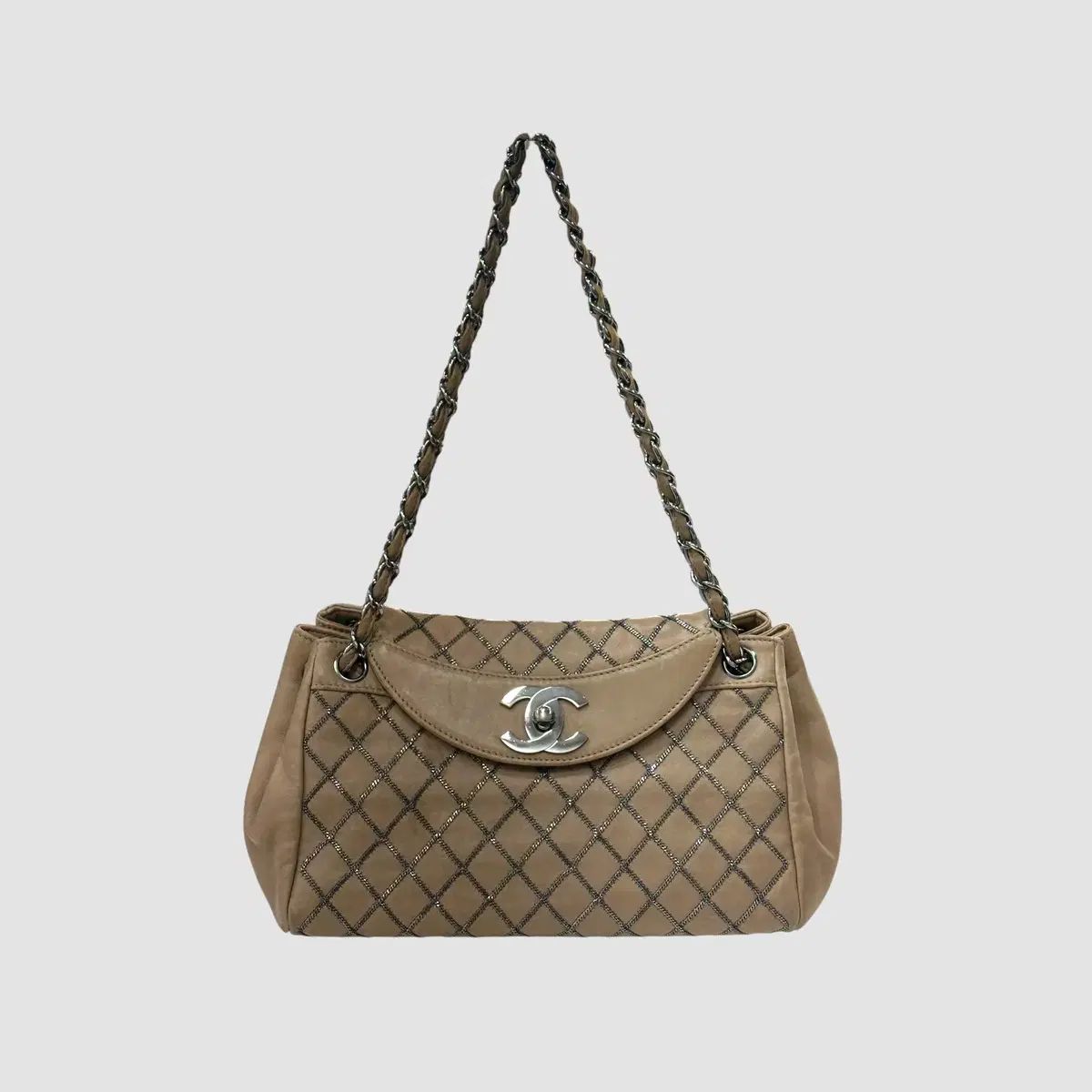 シャネル キルティング ツーウェイ チェーンバッグ ブラウン 9番台