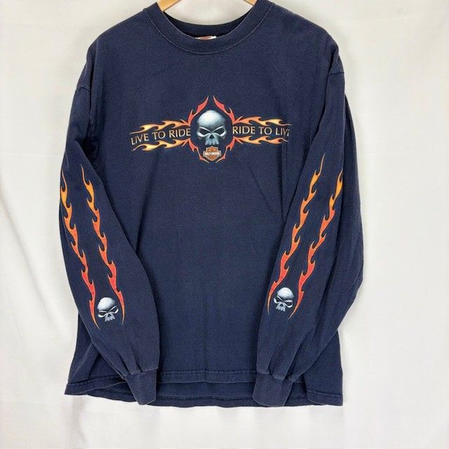 HARLEY DAVIDSON MOTOR CYCLES 00年代プリント ロングスリーブTシャツ 