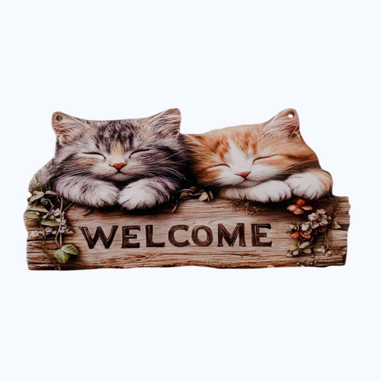 ウェルカムボード 眠る猫ちゃんのウェルカムボード 木目調インテリア