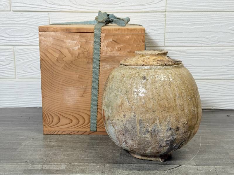 信楽焼 水指 芋頭 共箱付 茶道具 煎茶道具 伝統工芸 壺 置物 当時物