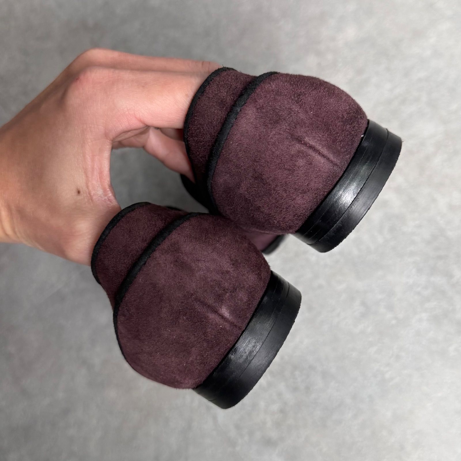 CHANEL シャネル ローファー ボルドー（バーガンディ）38.5 美品 CHANEL シャネル ココマーク チェーン ローファー スエード