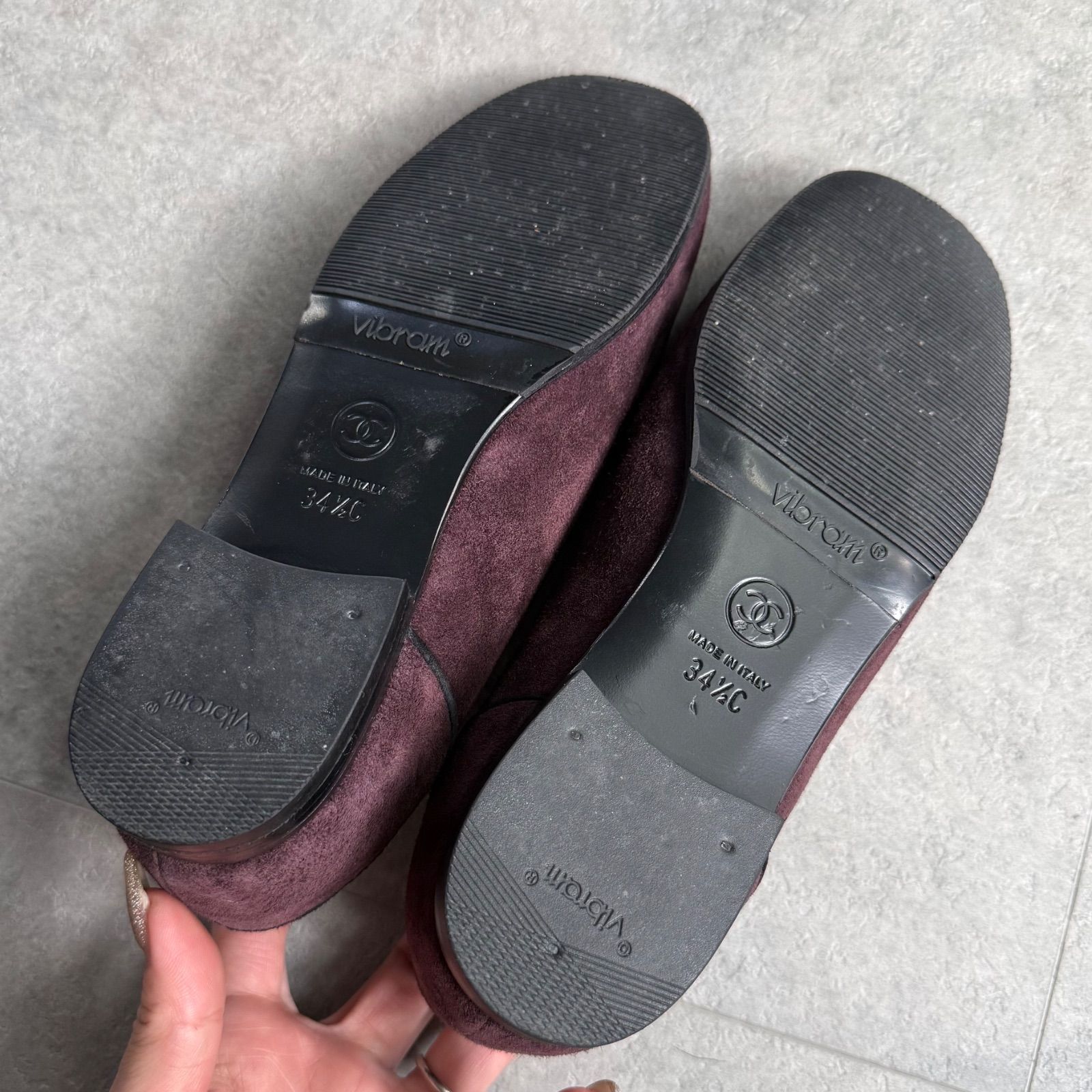 美品 CHANEL シャネル ココマーク チェーン ローファー スエード