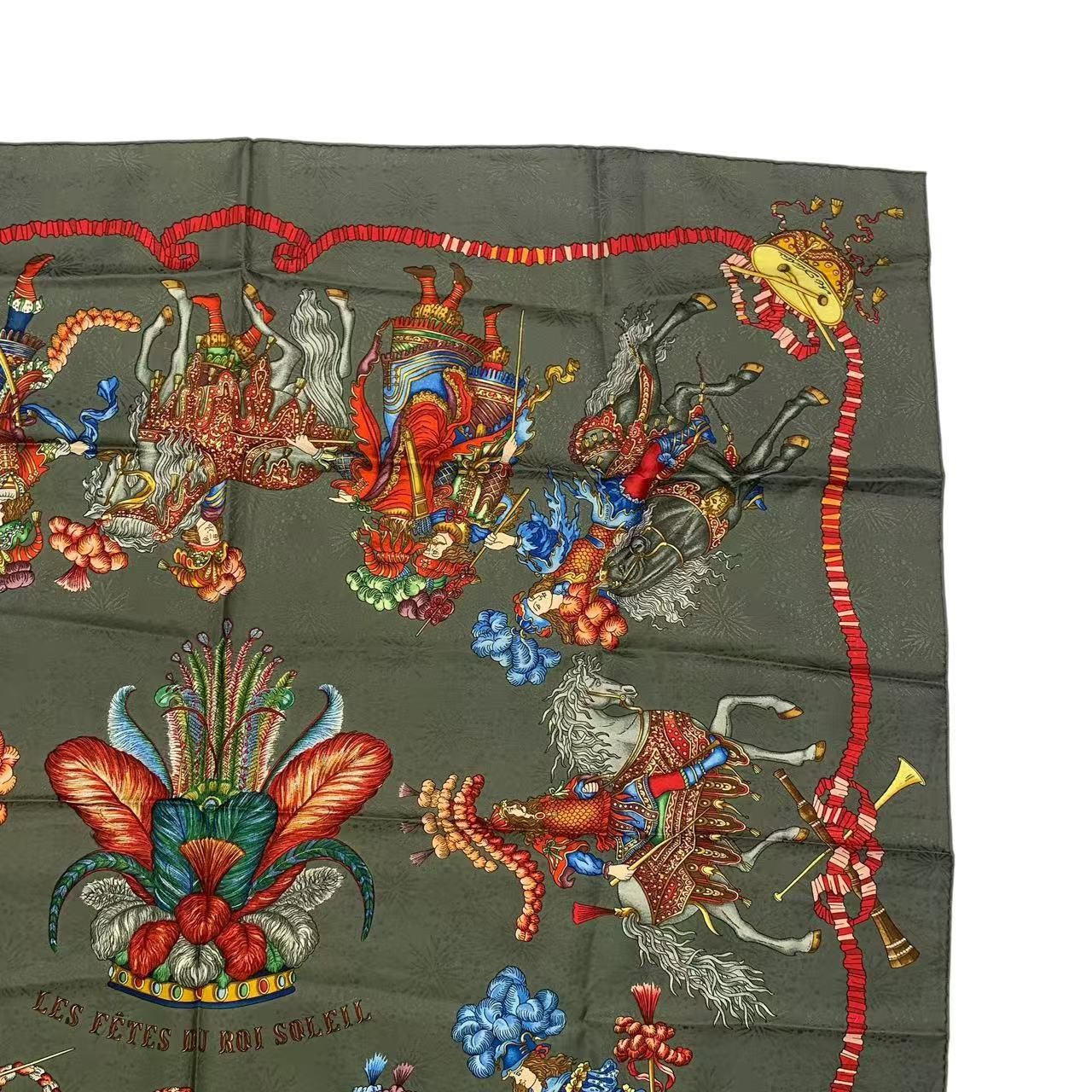 極美品 HERMES エルメス エルメス スカーフ カレ90 シルク LES FETES 