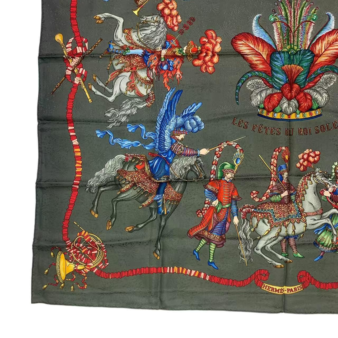 極美品 HERMES エルメス エルメス スカーフ カレ90 シルク LES FETES