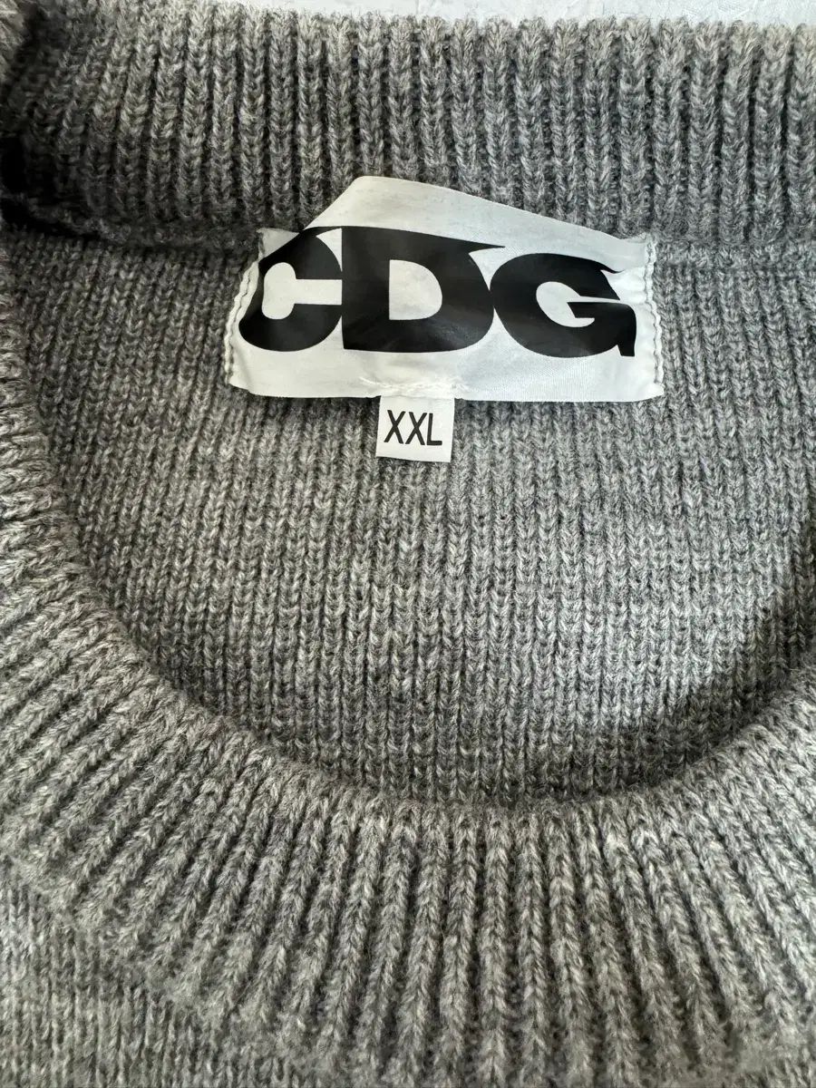 CDG ラウンネック スクールプルオーバー ニット グレー XXL - メルカリ