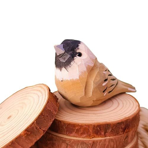 鳥の木彫りのオブジェ 置物 鳥の彫刻 北欧 インテリア (pont du monde