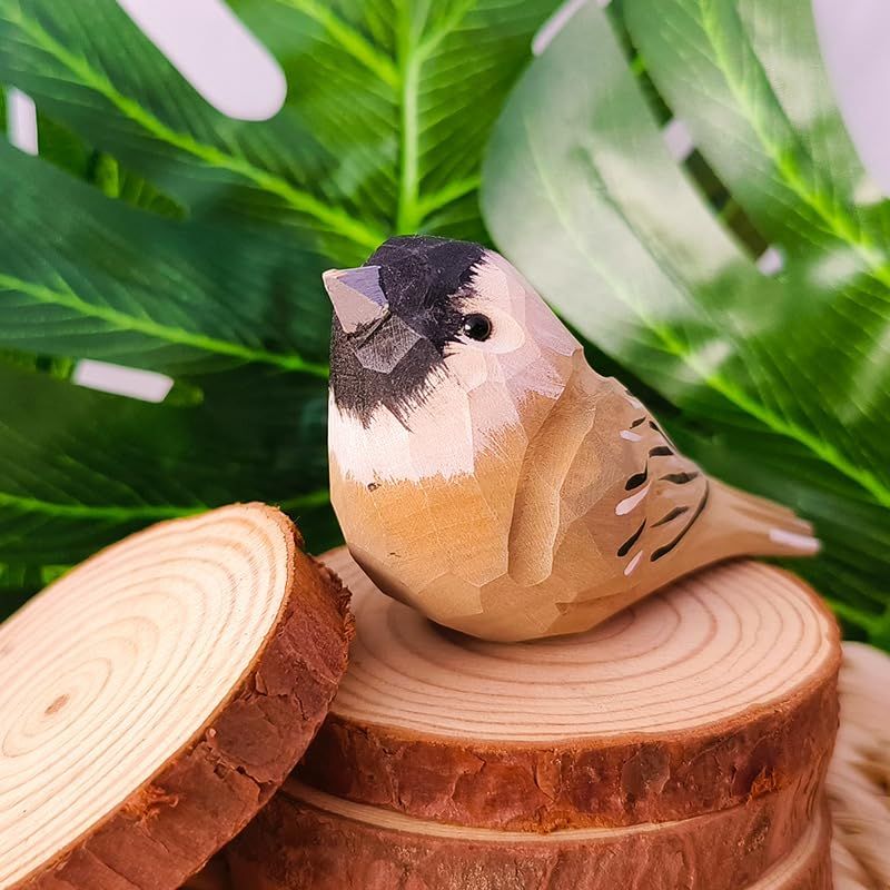 鳥の木彫りのオブジェ 置物 鳥の彫刻 北欧 インテリア (pont du monde