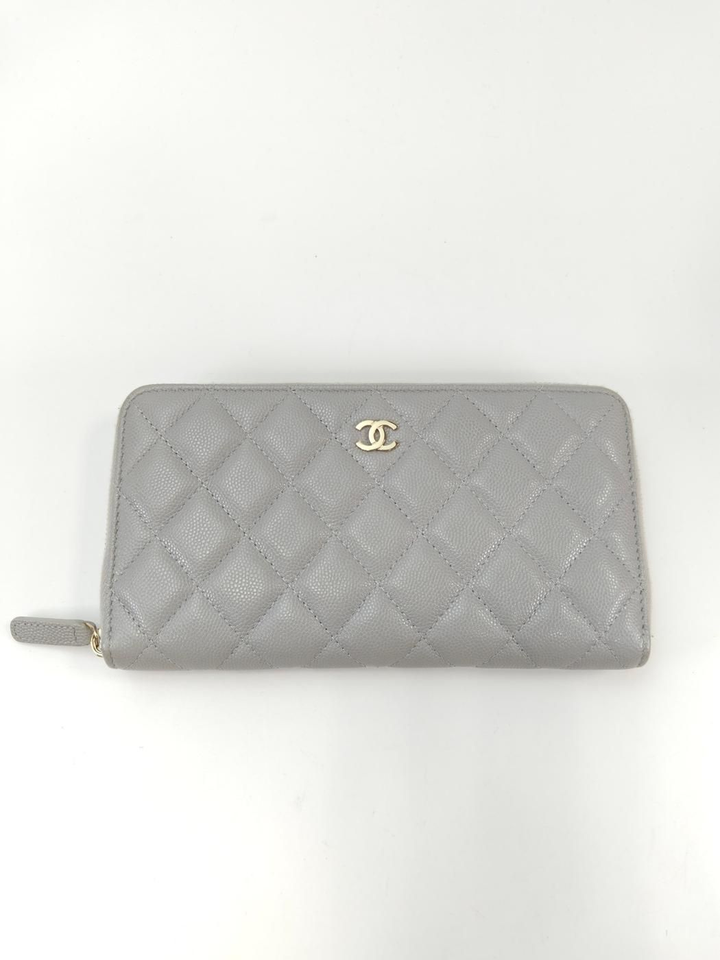 CHANEL シャネル マトラッセ ラウンドファスナー 長財布 キャビア