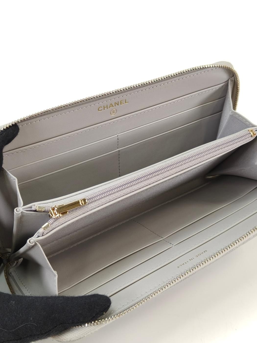 CHANEL シャネル マトラッセ ラウンドファスナー 長財布 キャビア