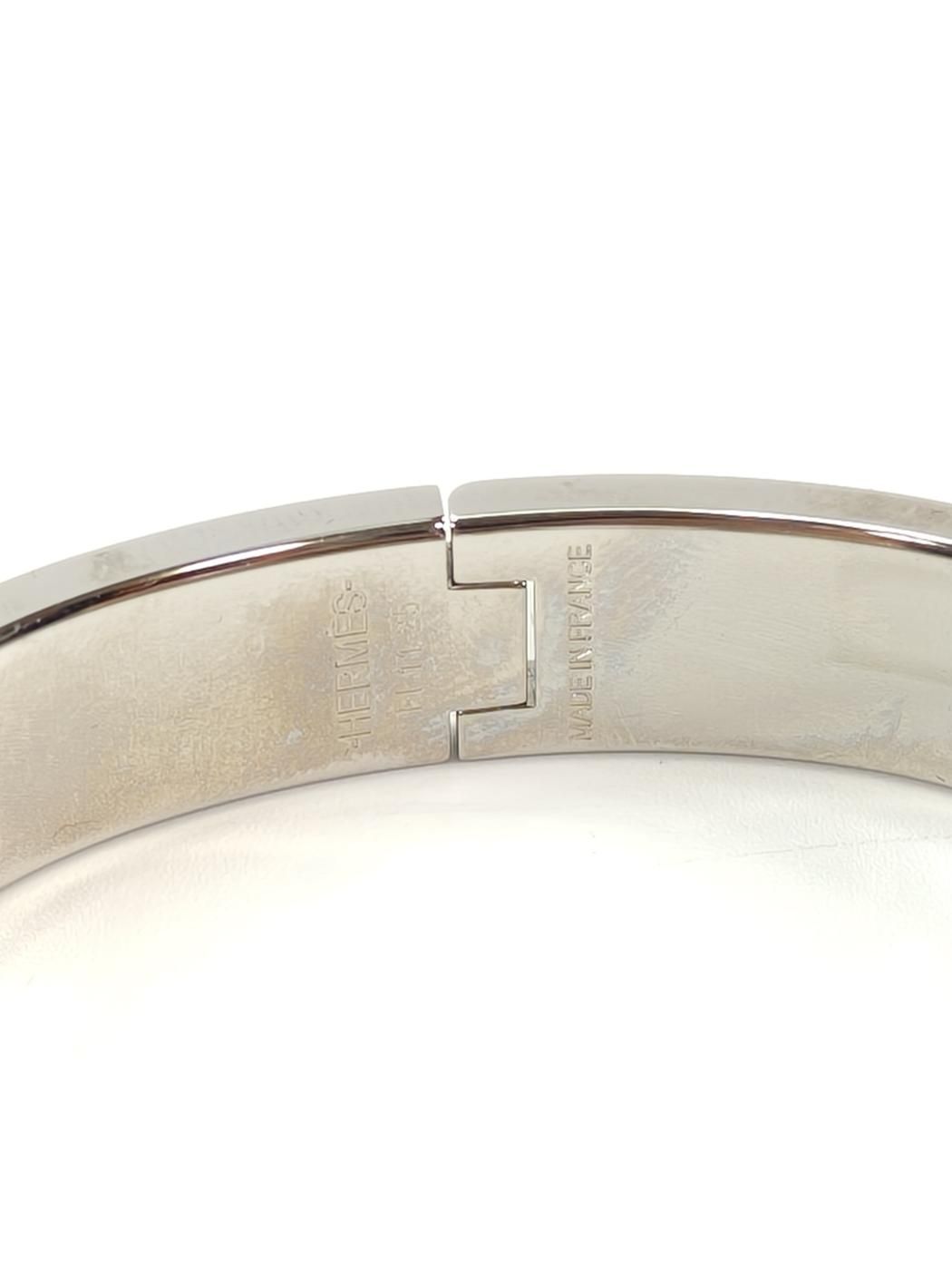 HERMES エルメス クリックH バングル ブレスレット シルバー×ピンク