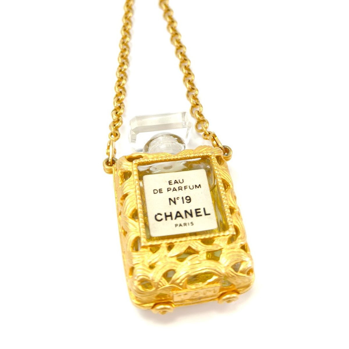 CHANEL シャネル N°19 パフューム ボトル 香水 ネックレス ゴールド