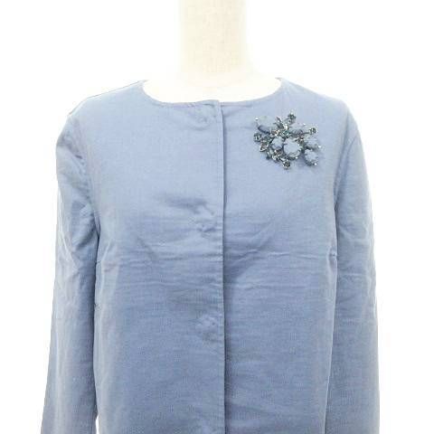 エルマノシェルビーノ ERMANNO SCERVINO 美品 ブローチ付き ノーカラー