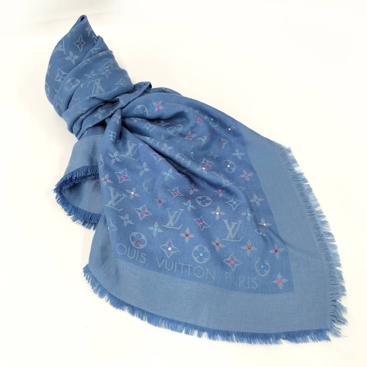 LOUIS VUITTON ストール ウール シルク ブルー M76154 LOUIS VUITTON ストール ウール シルク ブルー M76154 【公式通販】