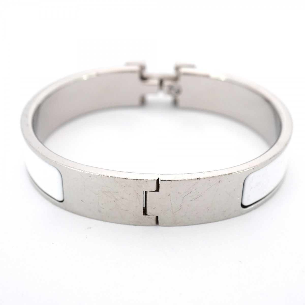 6jbb0430-k】エルメス バングル クリッククラックPM メタル シルバー