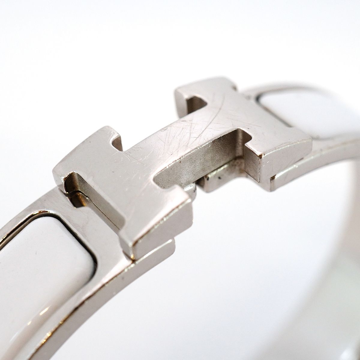 6jbb0430-k】エルメス バングル クリッククラックPM メタル シルバー