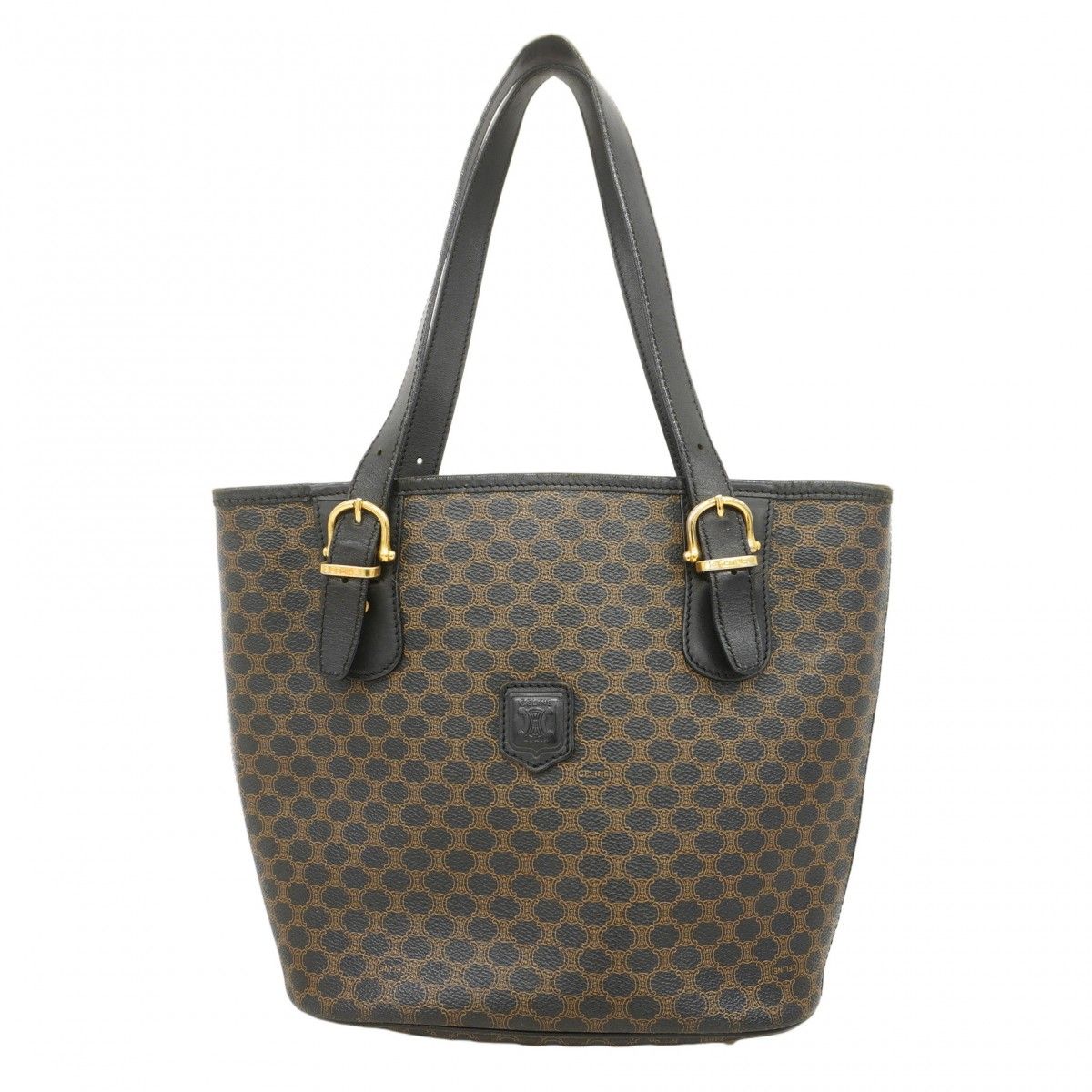 6bc4339-k】セリーヌ トートバッグ マカダム PVC ブラック ブラウン