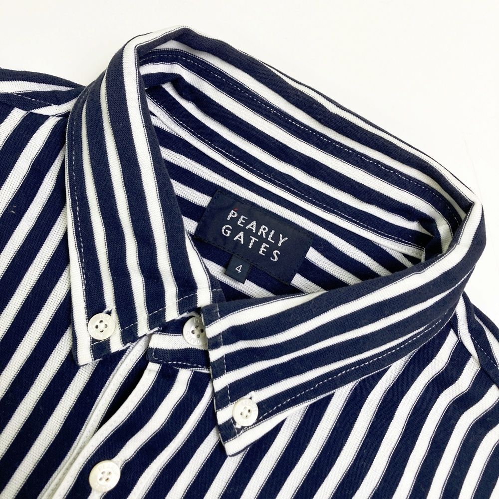 サイズ：4 PEARLY GATES パーリーゲイツ 長袖ポロシャツ ボタンダウン