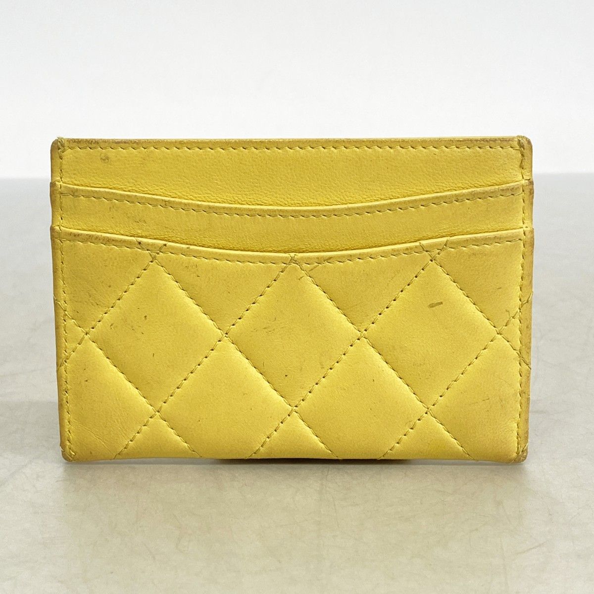 6bc4480-k】シャネル カードケース マトラッセ ラムスキン イエロー