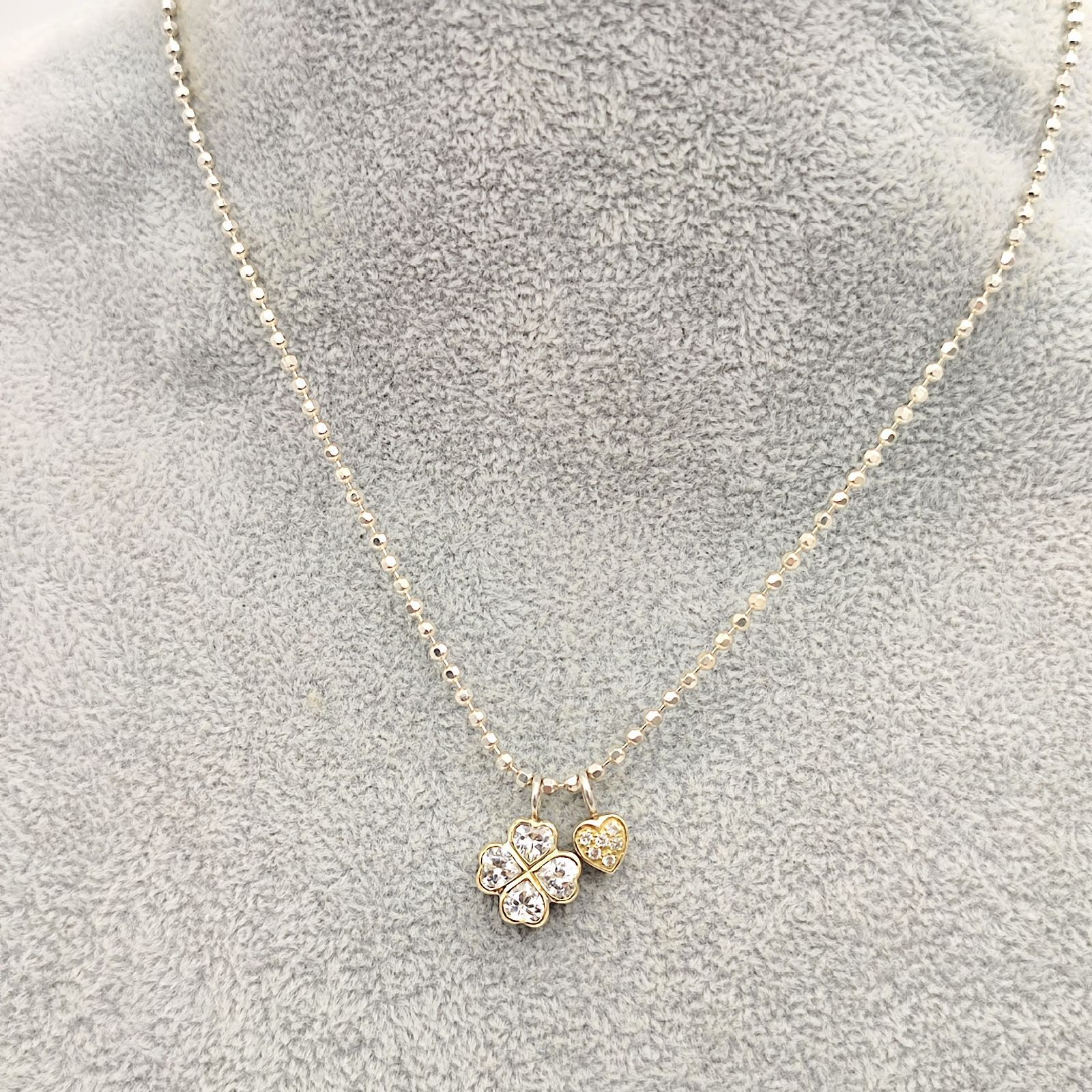 美品】Folli Follie フォリフォリ クローバーハートネックレス SILVER