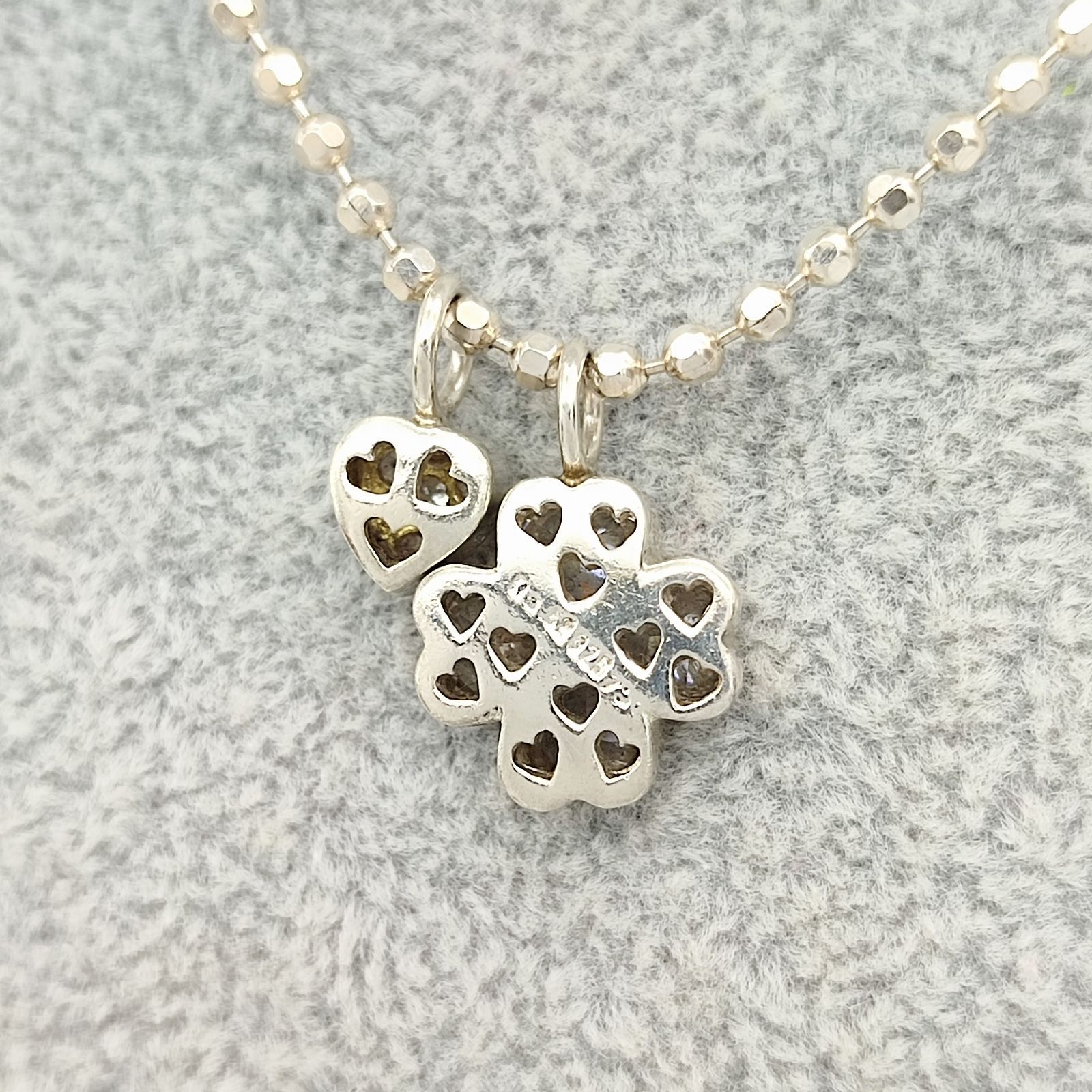 美品】Folli Follie フォリフォリ クローバーハートネックレス SILVER