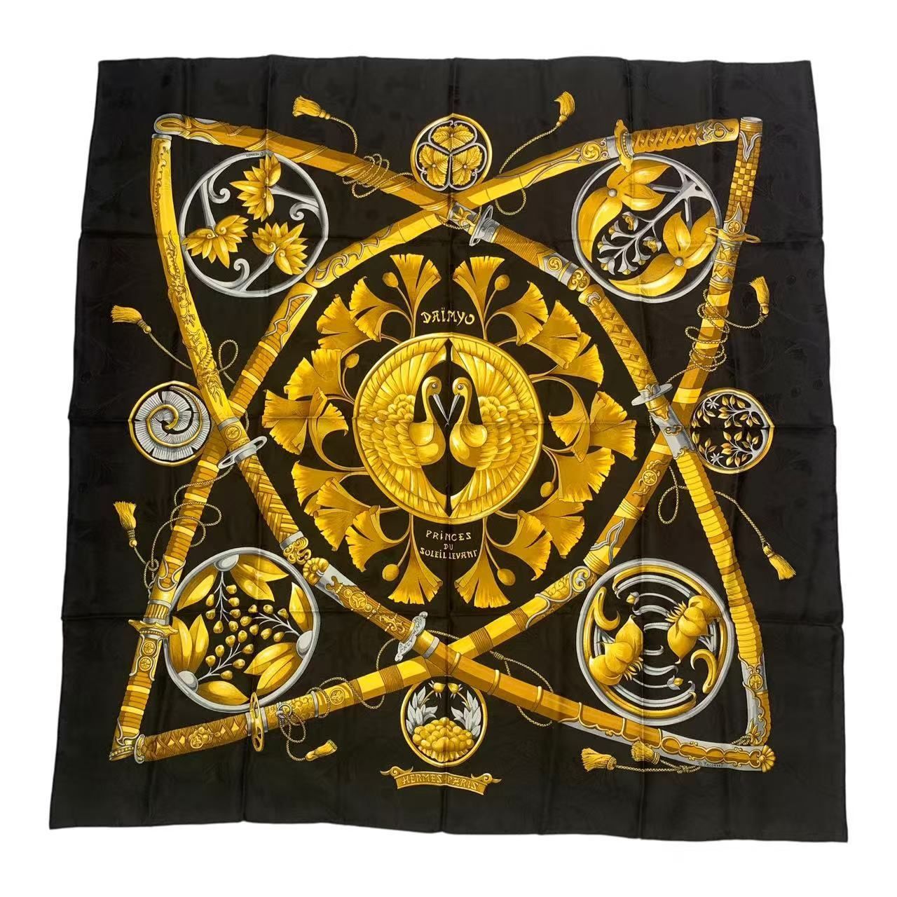 極美品 HERMES エルメス スカーフ シルク カレ90 DAIMYO PRINCES DU