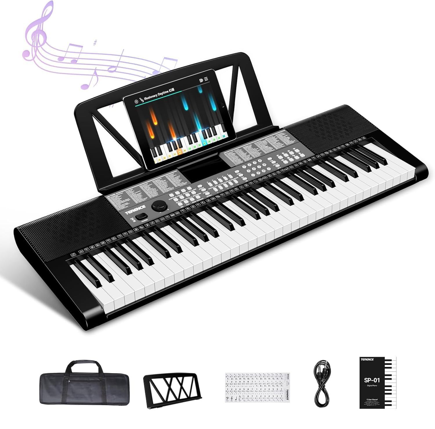 TERENCE 電子ピアノ 61鍵盤 237音色 246リズム 電子キーボード 25デモ