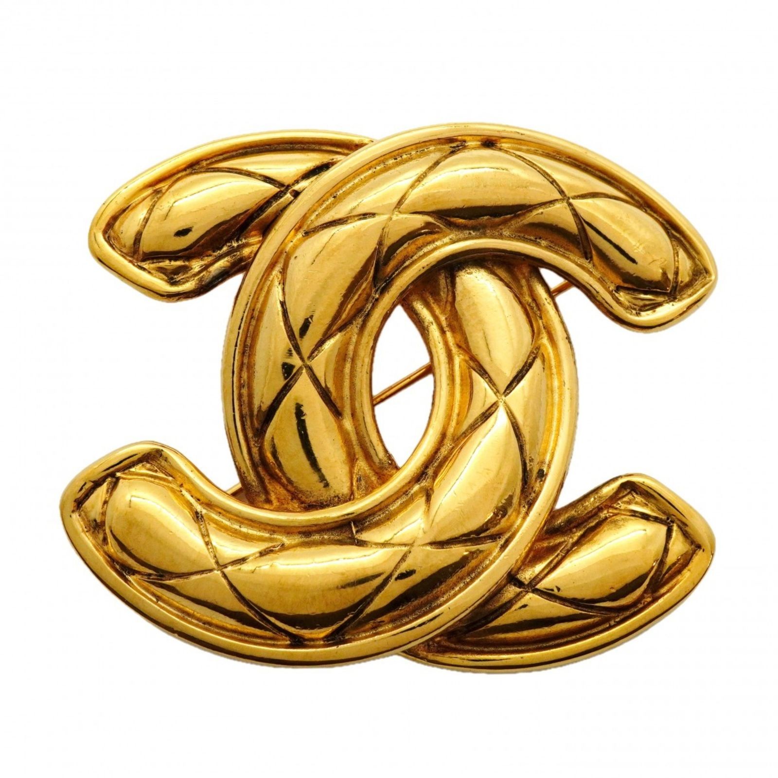 シャネル(Chanel) シャネル ブローチ ココマーク マトラッセ GPメッキ