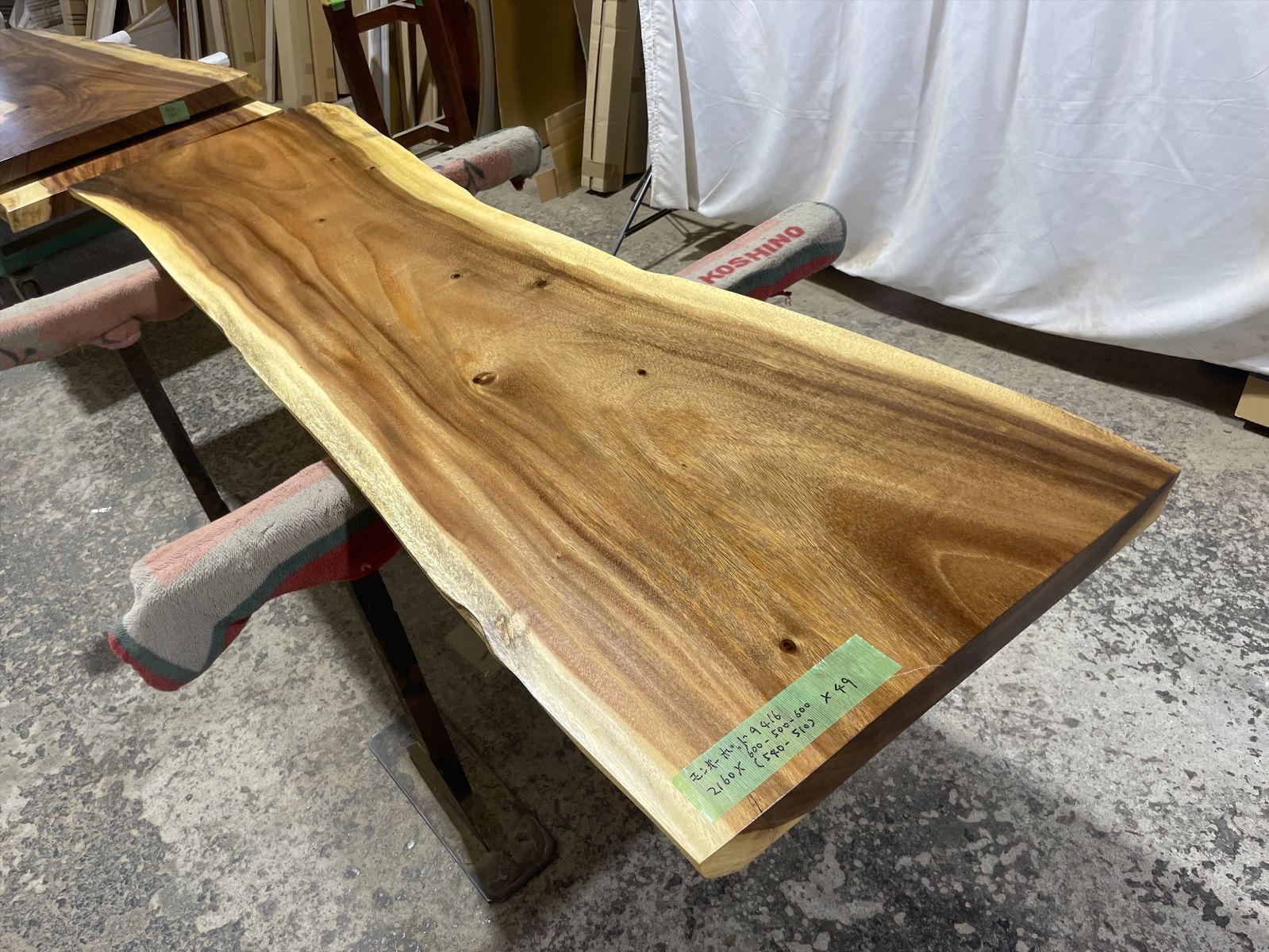 モンキーポッド9416 一枚板無垢 乾燥材 2160x600-500-600x49mm