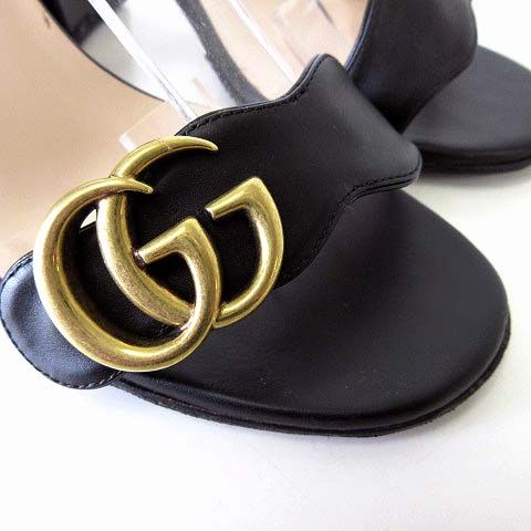 グッチ GUCCI サンダル GGマーモント レザー ミッドヒールサンダル