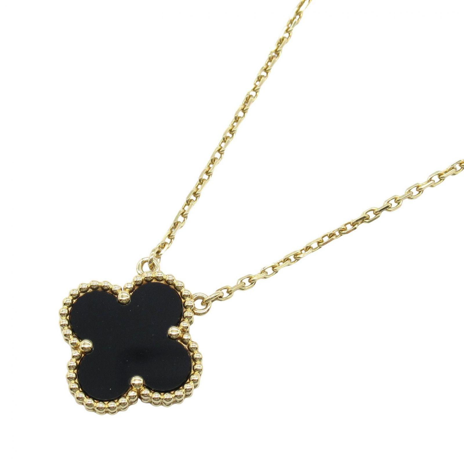 ヴァンクリーフアーペルヴィンテージオニキスれネックレス本物 ヴァンクリーフ＆アーペル ネックレス ヴィンテージアルハンブラ