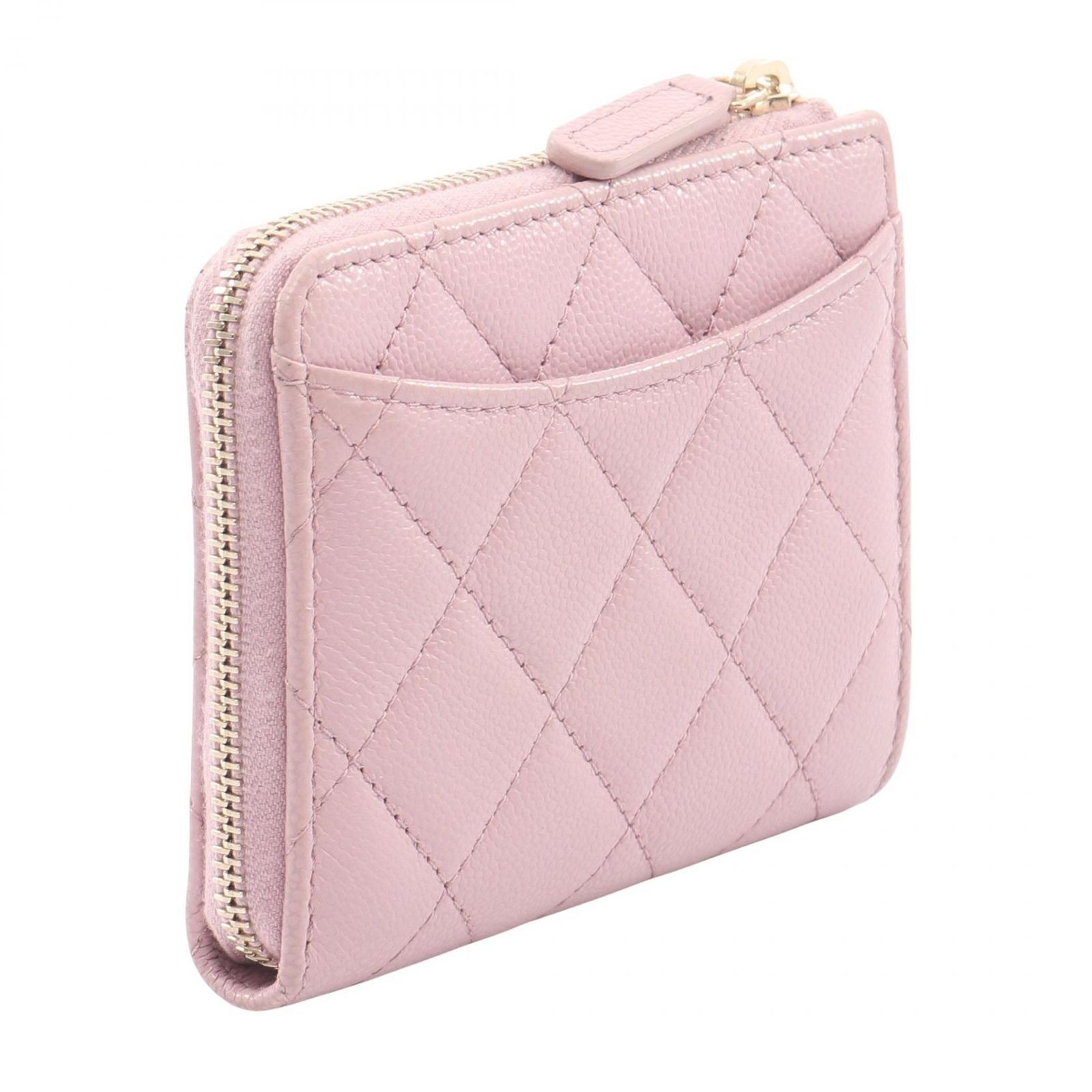 シャネル CHANEL ラウンド財布 マトラッセ AP3999 ピンク キャビア