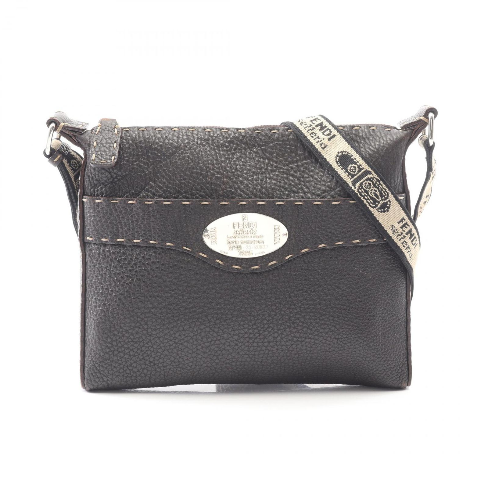 フェンディ FENDI ショルダーバッグ セレリア ダークブラウン レザー 