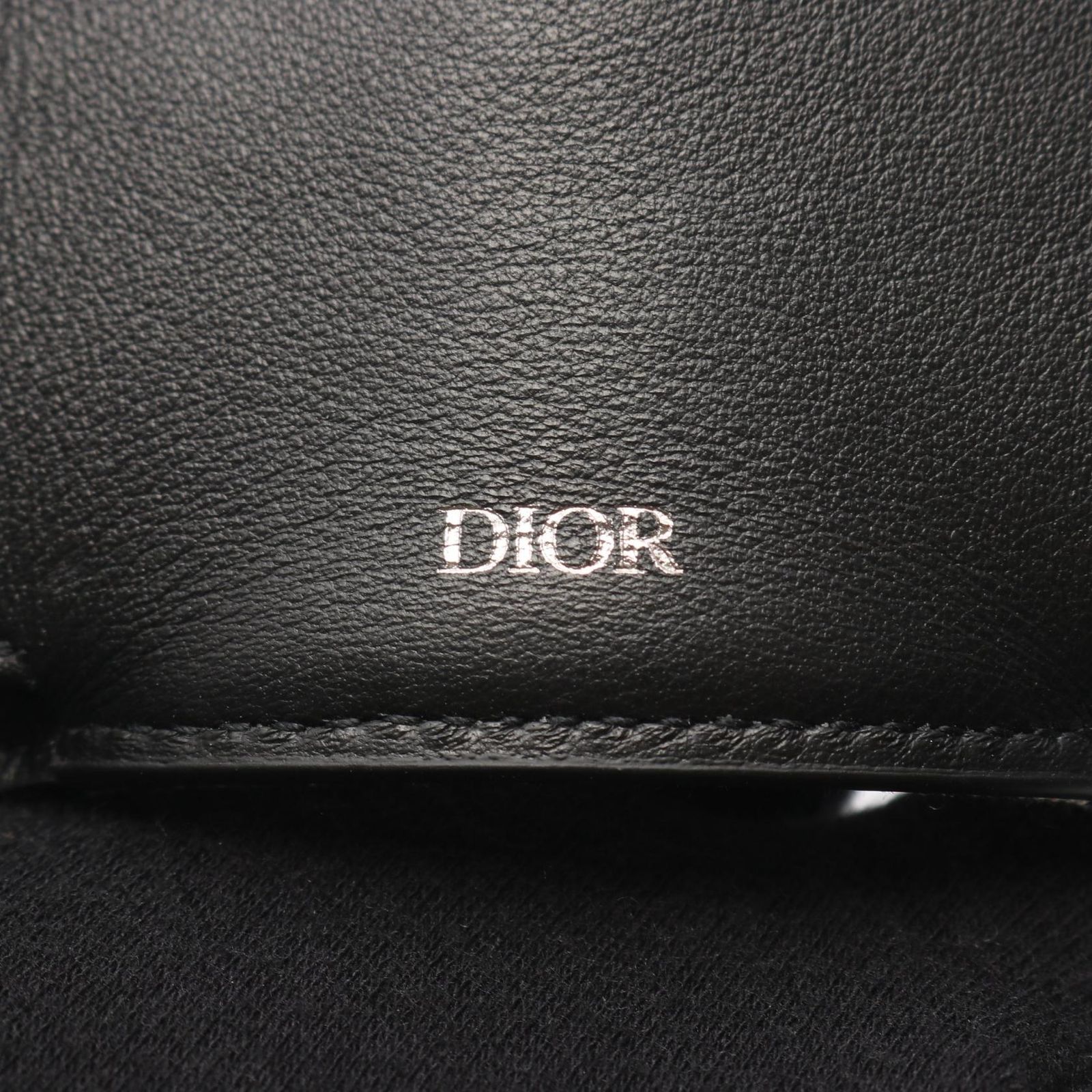ディオール Dior 三つ折り財布 オブリークジャガード ネイビー 