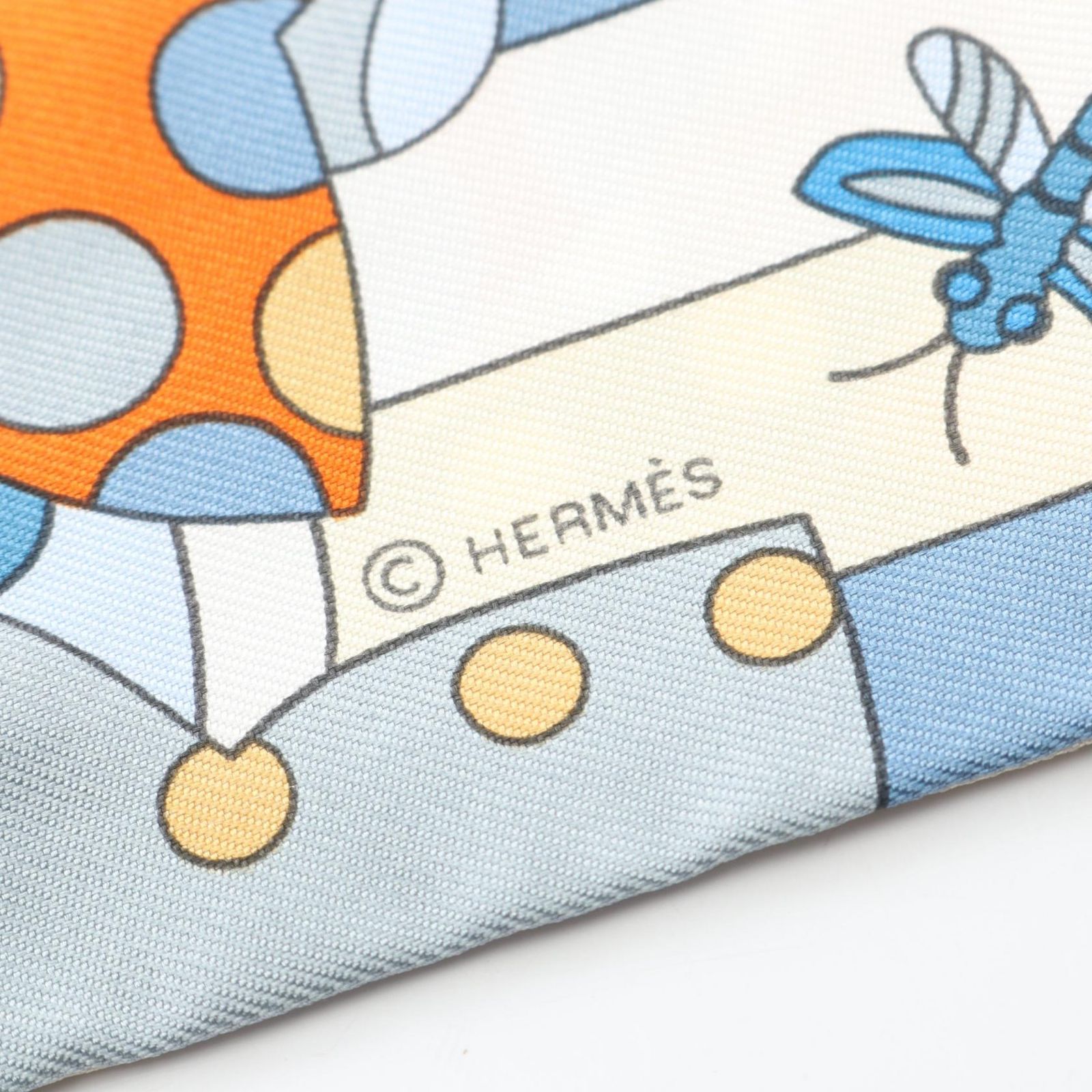 エルメス HERMES スカーフ ツイリー LES MURMURES DE LA FORET ブルー