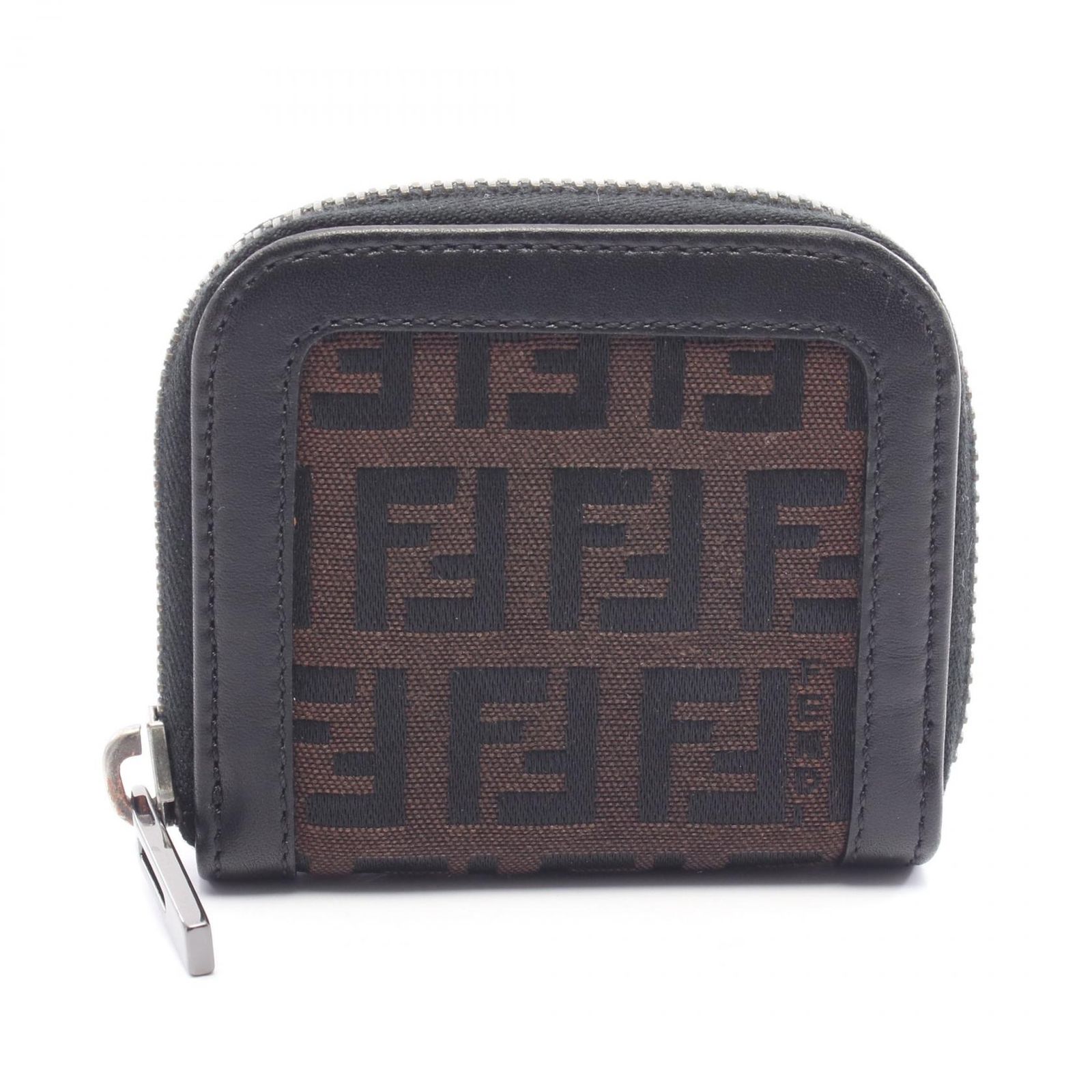 フェンディ FENDI コインケース ズッカ ブラック/ブラウン キャンバス 