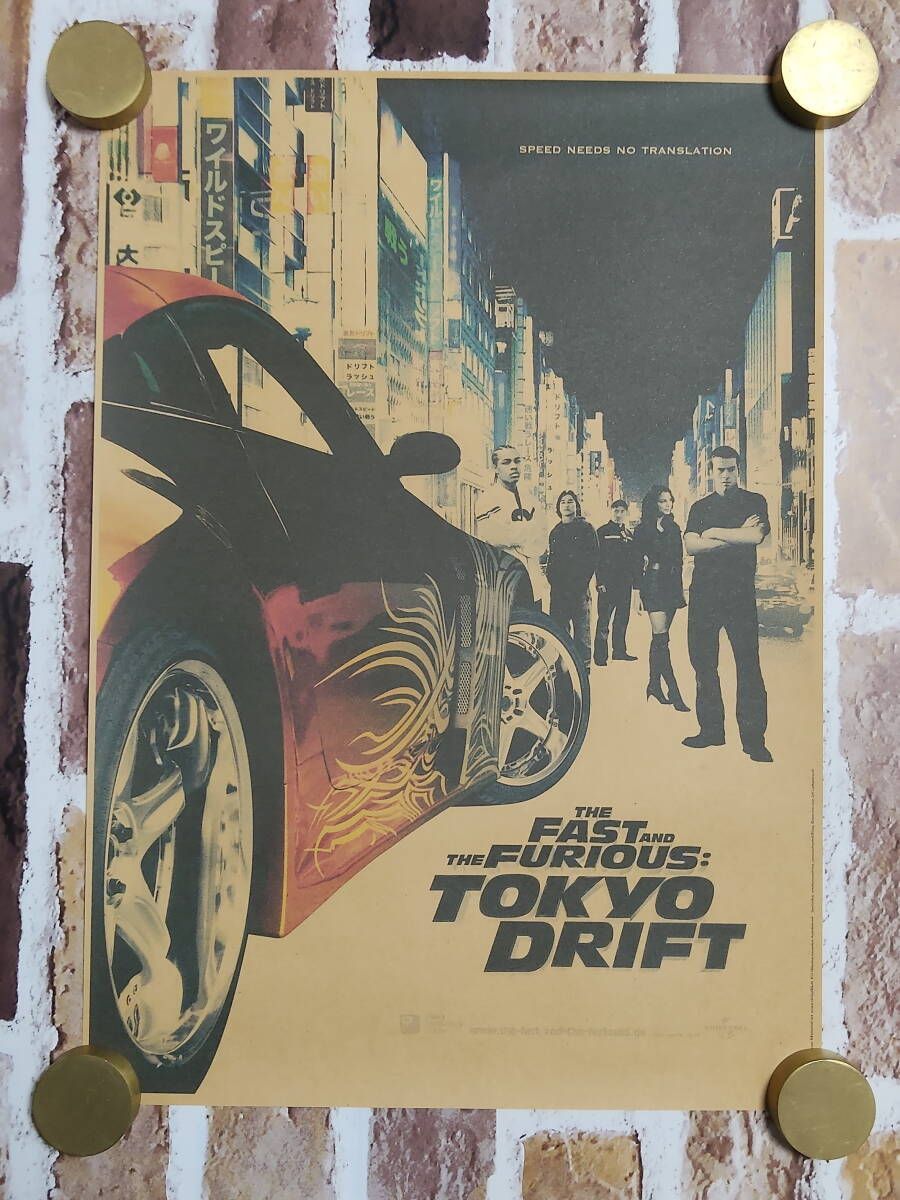 クラフト紙製 映画ポスター ワイルド・スピードX3 TOKYO DRIFT 42㎝×30