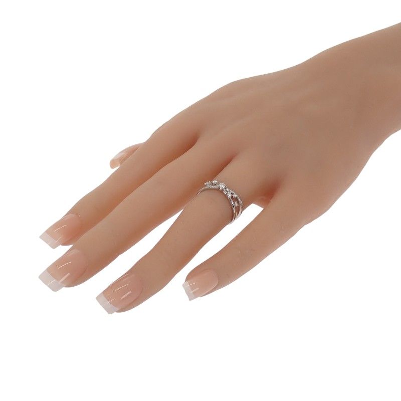 スタージュエリー STAR JEWELRY クロスライン 9号 リング 美品 刻印