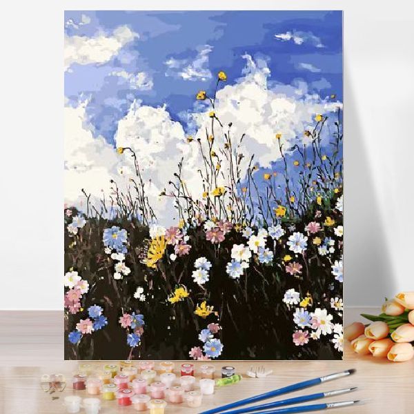 油絵 大人の塗り絵 絵画 塗り絵 数字塗り絵 油絵風 コスモス2 名画