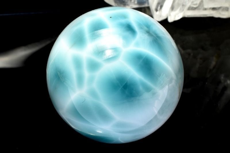 1点物】大珠◇三大ヒーリング ラリマー 35mm 丸玉(台座付き) スフィア