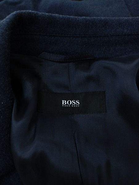 F962 [人気] HUGO BOSS ヒューゴボス チェスターコート 48 ネイビー
