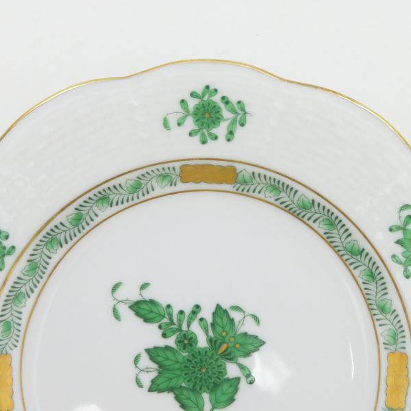 ヘレンド プレート□アポニーグリーン サラダプレート 16.5cm 6枚