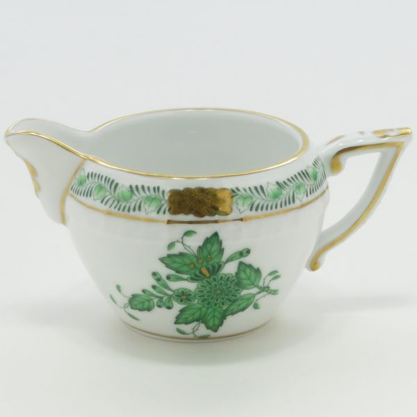 ヘレンド セット□アポニーグリーン クリーマー オープンシュガー