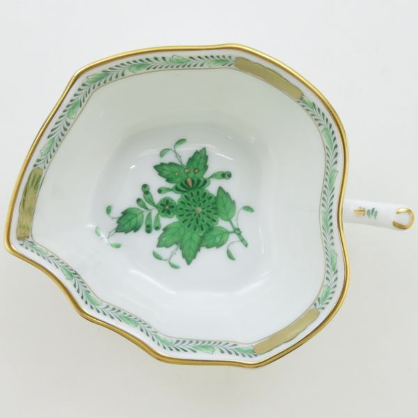 ヘレンド セット□アポニーグリーン クリーマー オープンシュガー