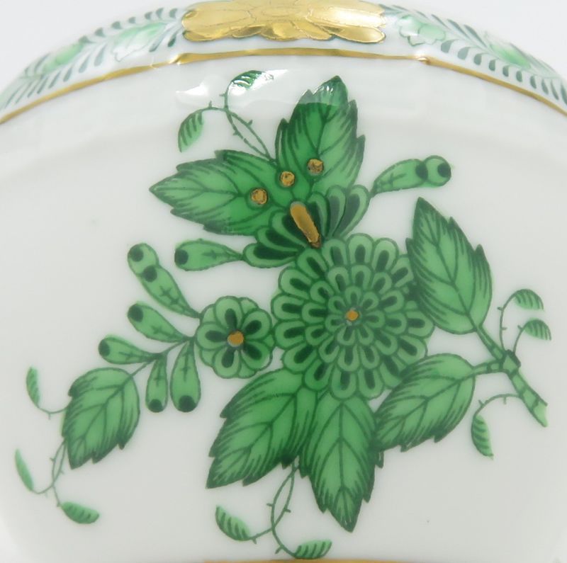 ヘレンド セット□アポニーグリーン クリーマー オープンシュガー