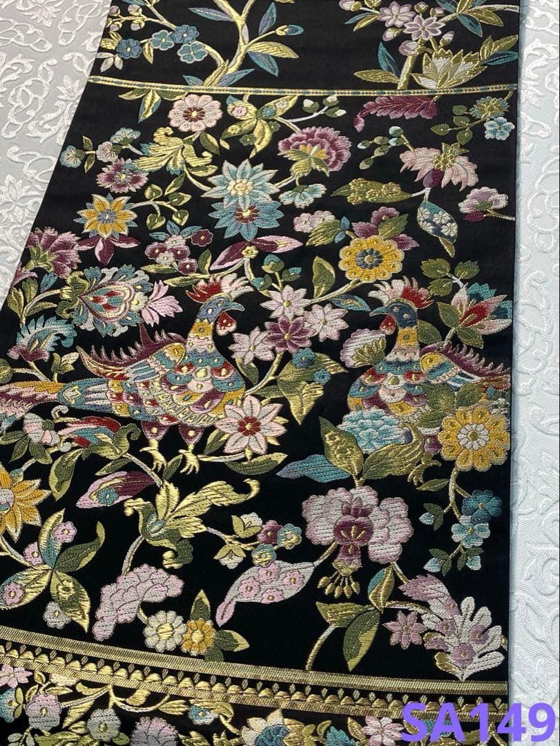 袋帯 鶏 鳥 唐花 金糸 正絹 六通 SA149 - メルカリ