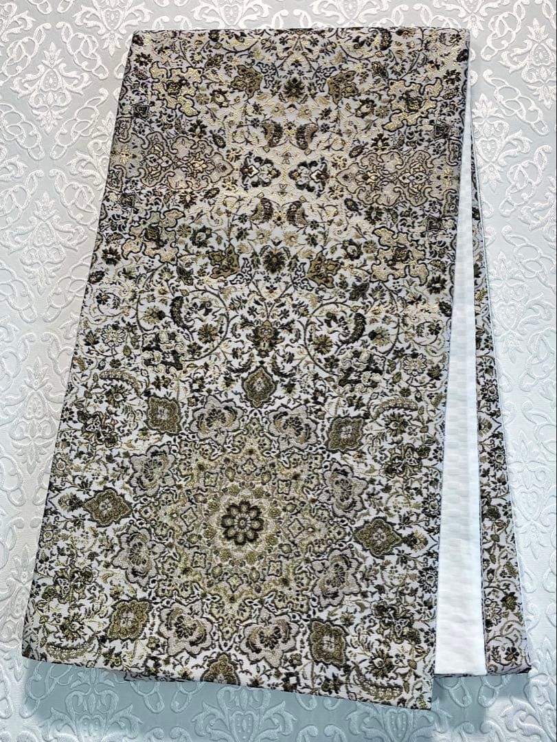 袋帯 華紋 唐花 金糸 銀糸 正絹 六通 SA148 - メルカリ